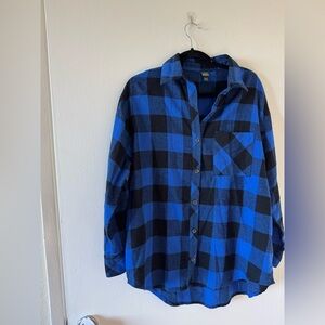 Wild Fable Blue and Black Checkered Flannel Women’s Shirt